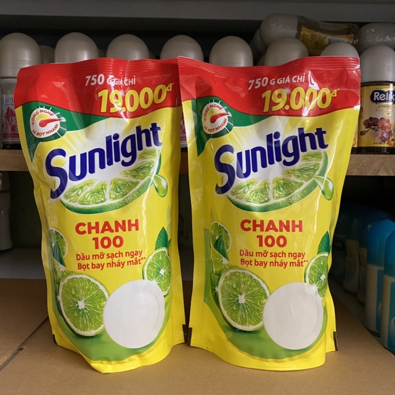 Nước rửa chén Sunlight Chanh 100 túi 750g