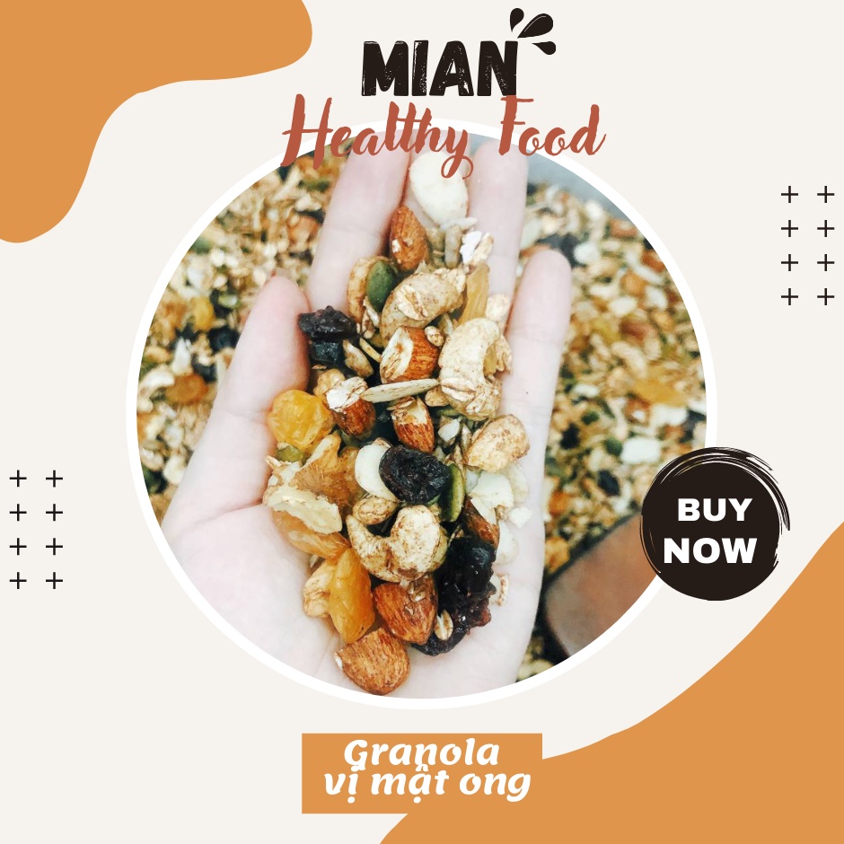 Granola siêu hạt MiAn Healthy Food 500gr vị mật ong (20% yến mạch)