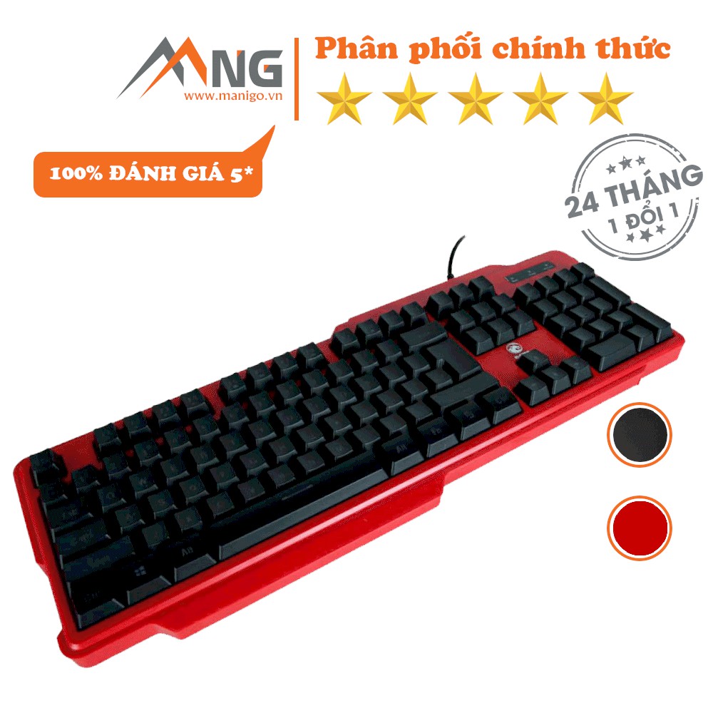 Bàn phím Gaming EDra EKM075 PRO giả cơ đèn led 104 phím có Dây Bảo hành 24 tháng