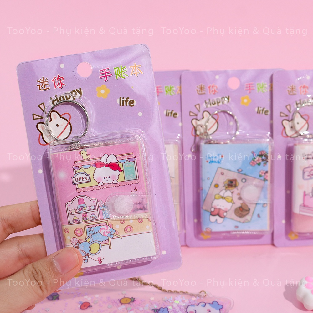 Móc khóa sổ tay mini nhiều mẫu dễ thương cute TY0277