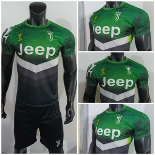 Bộ quần áo bóng đá Juve xanh lá chế galaxy cực đẹp