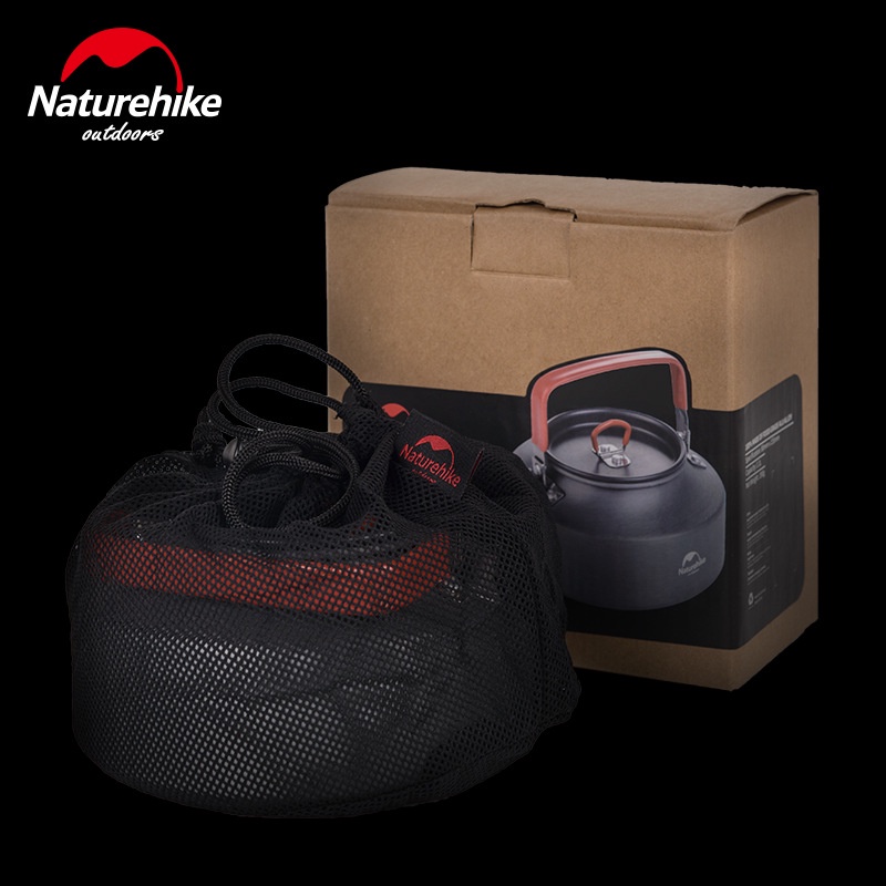 Ấm đun nước dã ngoại Naturehike làm từ hợp kim nhôm cao cấp có tính dẫn điện dẫn nhiệt tốt tiết kiệm nhiên liệu khi nấu.