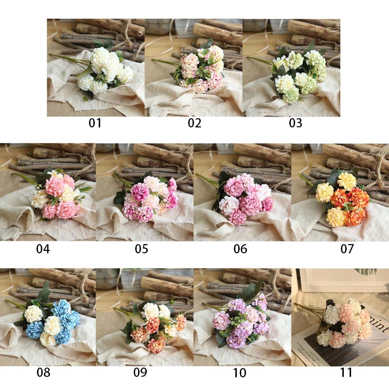 Bó Hoa Cẩm Tú Cầu Giả Bằng Lụa Màu Hồng Chất Lượng Cao Trang Trí Tiệc Cưới