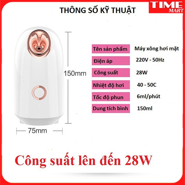 [Tặng kèm tinh dầu nguyên chất] Máy xông mặt xông nóng thảo dược chính hãng công nghệ nano cao cấp [TIME-MART]