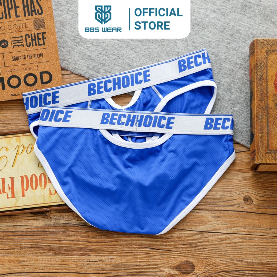 Quần lót tam giác nam BECHOICE thun lạnh lỗ kim sexy thoáng khí - Sịp nam lưới gợi cảm hở sườn BBS WEAR BR05
