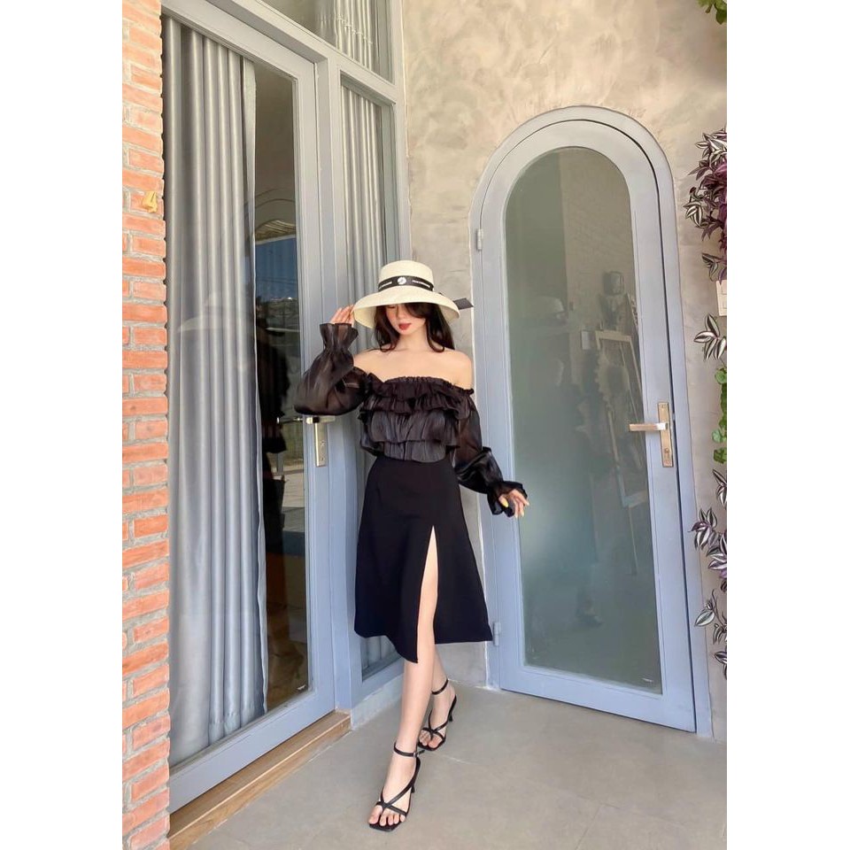 CHÂN VÁY DÀI XẺ TÀ MIDISKIRT CHÂN VÁY SIÊU XINH