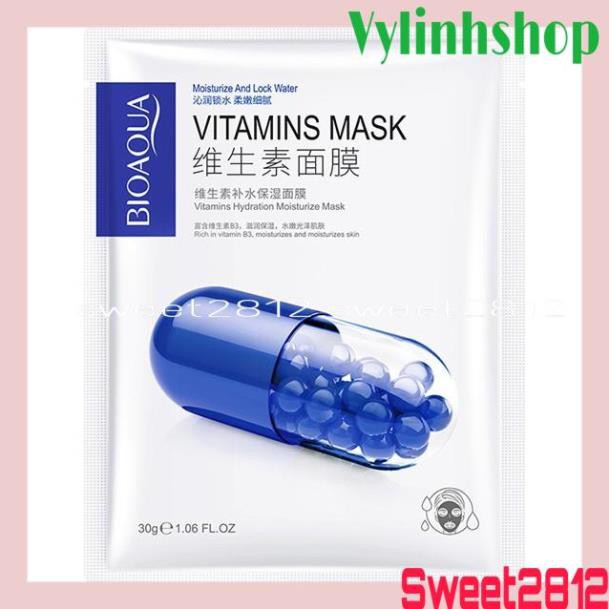 Mặt Nạ Viên Thuốc Bioaqua Vitamins Mask Soft And Moisturizing Skin Dưỡng Ẩm Se Khít Lỗ Chân Lông
