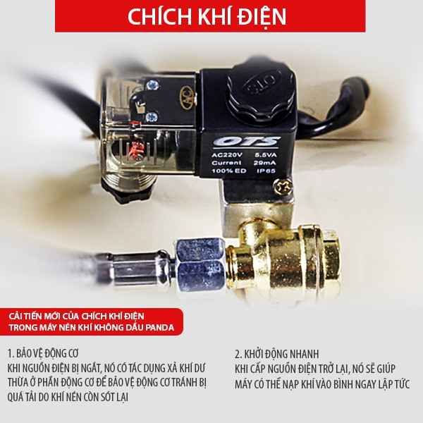 Máy nén khí không dầu hai đầu ROMANO ROMA 20-35 dung tích 35L công suất 2HP