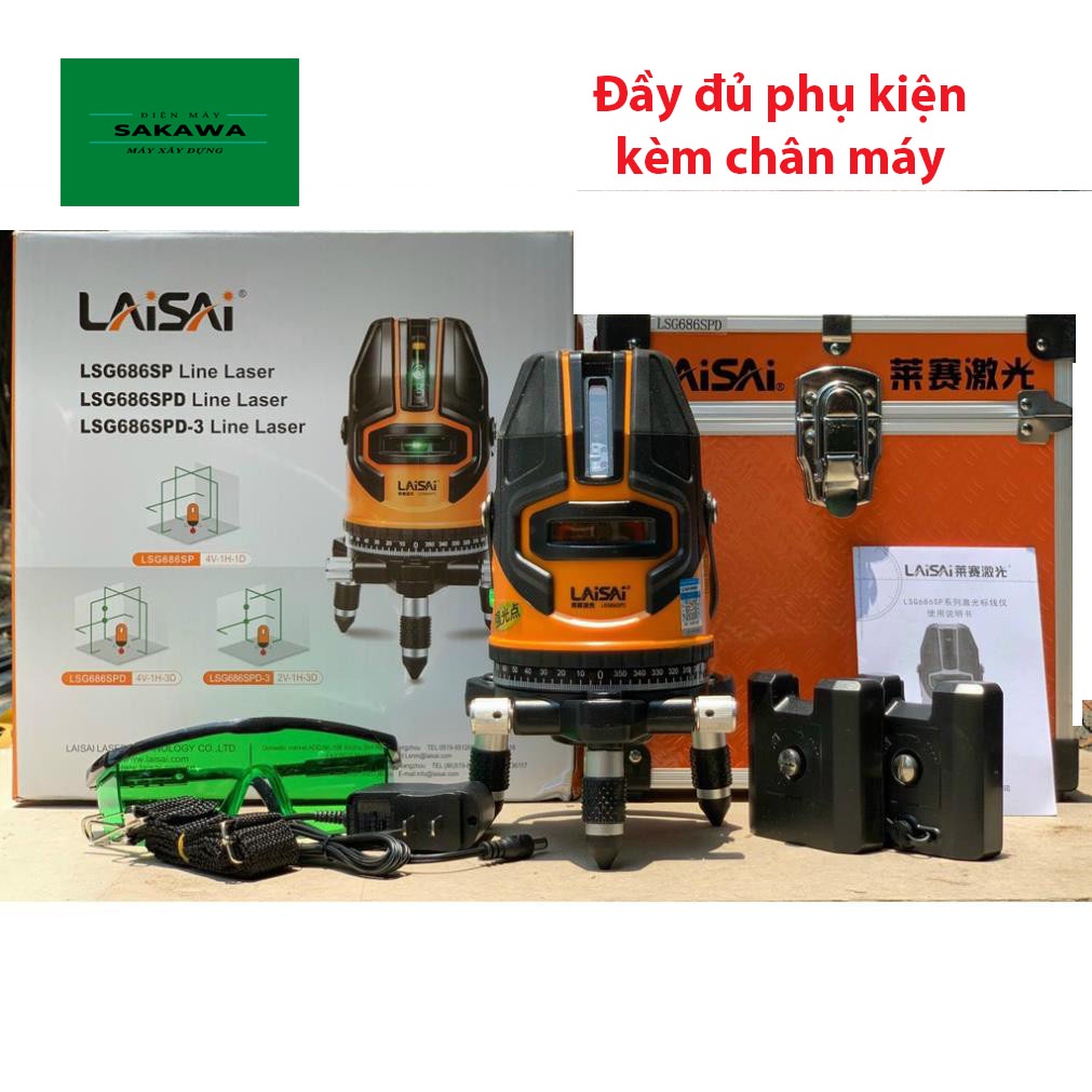 Máy cân bằng laser 5 tia xanh  LAISAI LSG686SPD