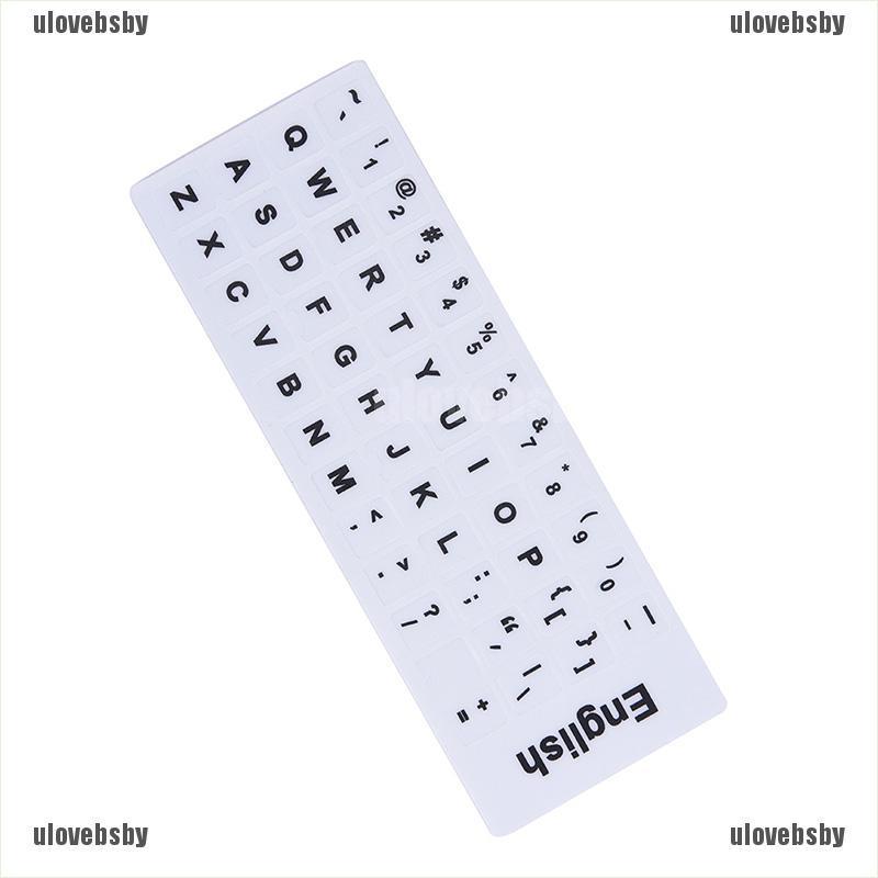 【ulovebsby】English Keyboard Replacement Stickers White on Black Any PC Compute