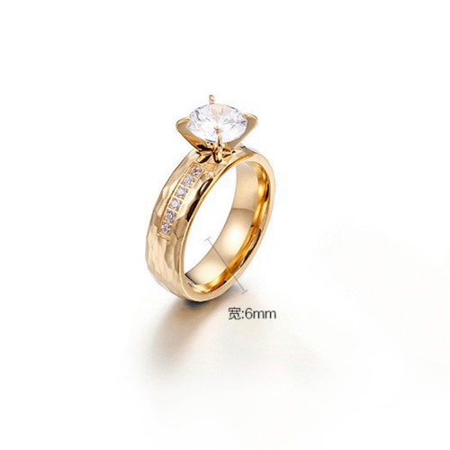 Nhẫn Nữ Đính Đá Nhân Tạo Sang Trọng Titan Ko Đen TT 3383