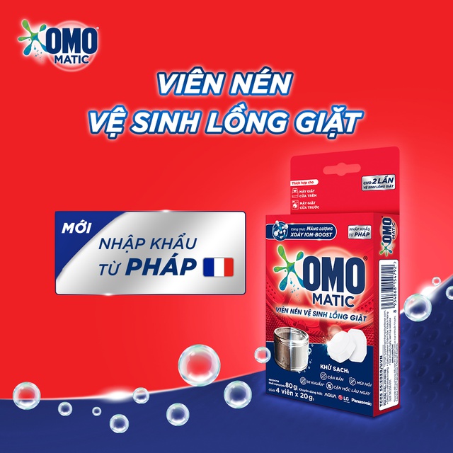 Combo 12 Viên Nén Vệ Sinh Lồng Giặt OMO Matic (20gr/viên)