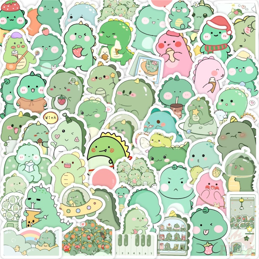 50 Cái / Bộ ☆ Sticker Dán Trang Trí Hình Khủng Long Ngộ Nghĩnh 01 ☆ Sticker Dán Tường Chống Thấm Nước Họa Tiết Graffiti Hợp Thời Trang