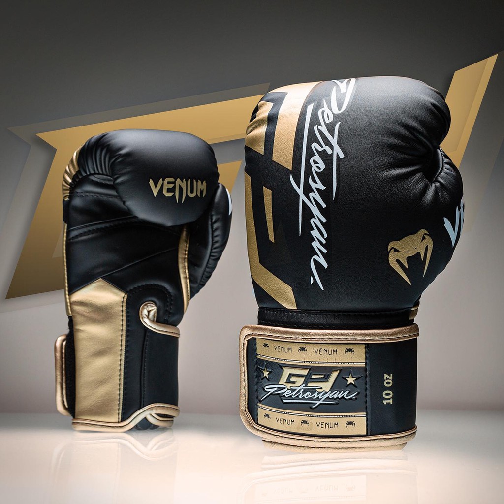 Găng tay boxing Venum Petrosyan chính hãng - Đen/Vàng