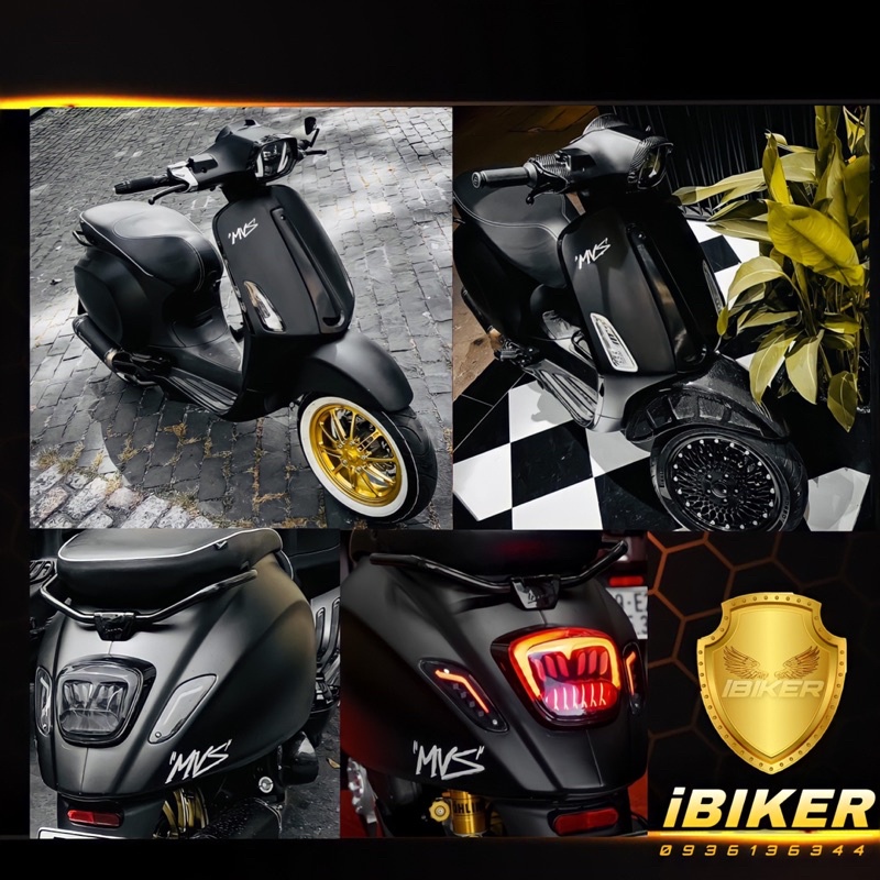 Tem Sticker Logo MVS Modern Vespa Saigon 12x4cm chất liệu decal chính hãng McCAl ISO9001/SHINLUNG dán xe, nón bảo hiểm