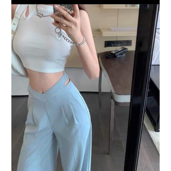 [AN MỘC] Quần suông hở eo from dài quyến rũ cho nữ