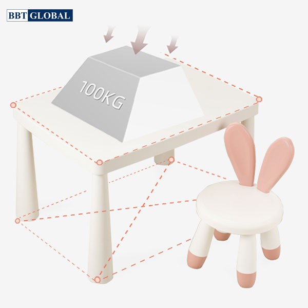 [HÀNG CHÍNH HÃNG] Bàn học cho bé 1.5-10 tuổi, kích thước 77*55*48 cm, GLOBAL BBT 05