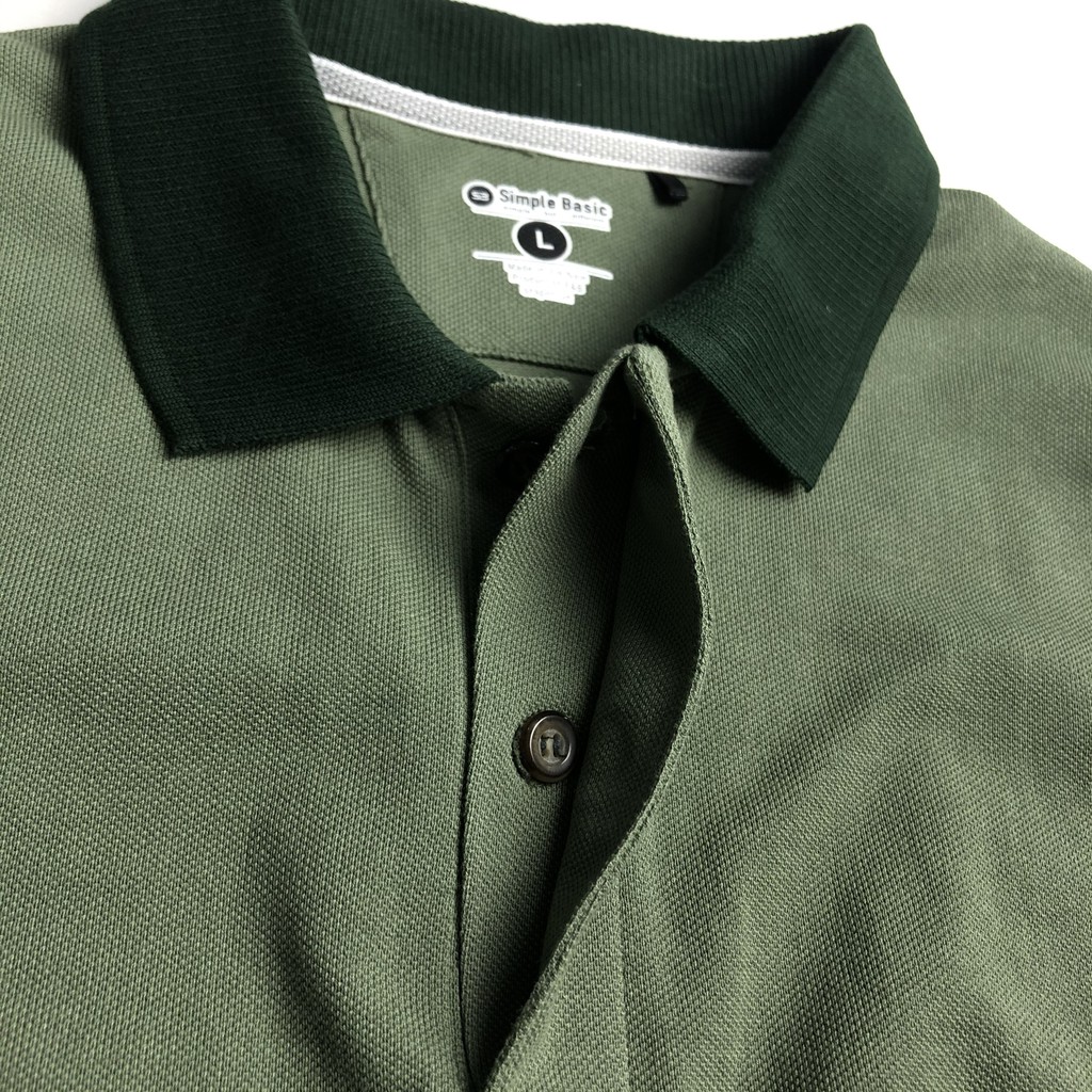 [Mã LTNP50 giảm 50000 đơn 150000] Áo Polo Giấu Nút Phối Cổ Simple & Basic ,Nhiều Màu | BigBuy360 - bigbuy360.vn