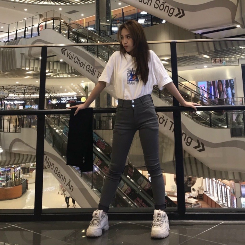 Quần Bò Nữ Giấy Hai Cúc Cạp Cao | BigBuy360 - bigbuy360.vn