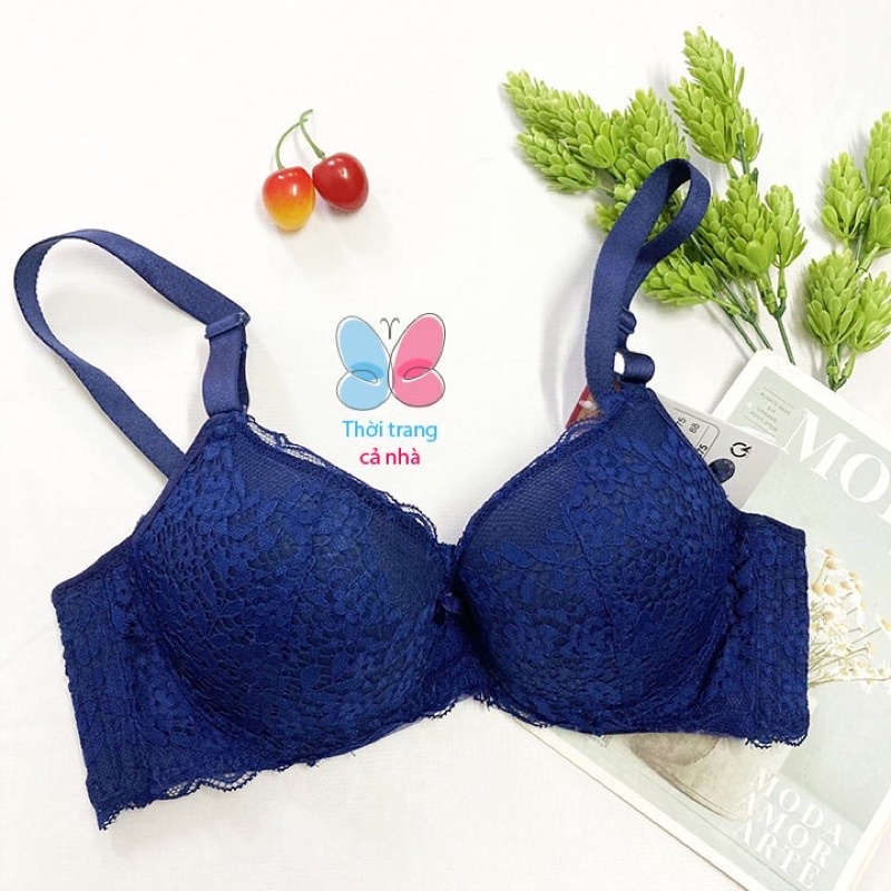 Áo Lót Ren Lovely Mút Kép Mỏng 3 Móc Cài Size