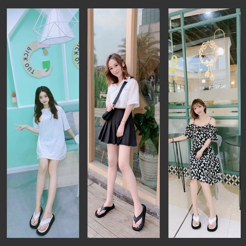 Dép Xỏ Ngón Đi Biển Đế Dày Hình Vuông Cho Nữ