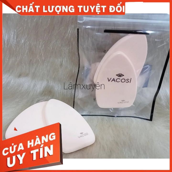 VACOSI LONG OVAL SPONGE 2PCS BP18 _bông ướt oval dài ( bịch 2 miếng) FREESHIP bông phấn mềm mịn, dễ tán siêu tiện lợi.