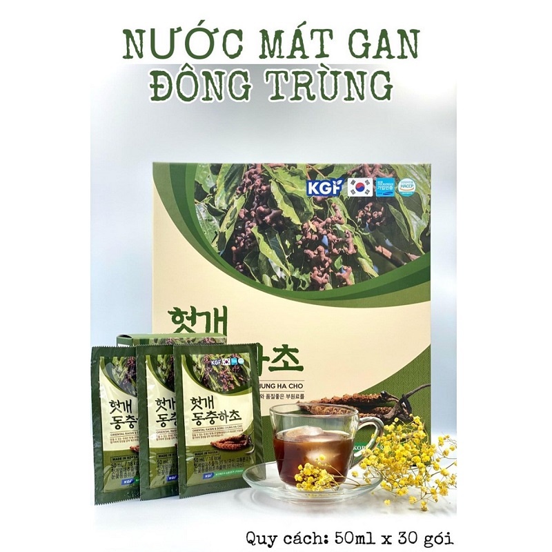 Nước Bổ Gan Đông Trùng Hạ Thảo Kgf Hàn Quốc, Hộp 30 Gói * 50ml, Giúp Thải Độc, Làm Mát Gan Hiệu Quả
