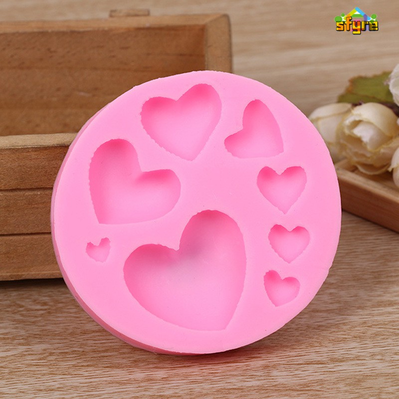 Sfyre Love Heart Shape Fondant Mold Silicone Pastry Mould Chocolate Candy Cake Decorating Baking Tool