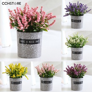 Chậu hoa oải hương nhân tạo trang trí văn phòng , bàn làm việc