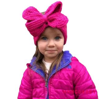 ♬Mg♪-Girls Bé Tập Đi Turban Chắc Chắn Băng Đô Quấn Tóc Nơ Phụ Kiện Mũ Nón