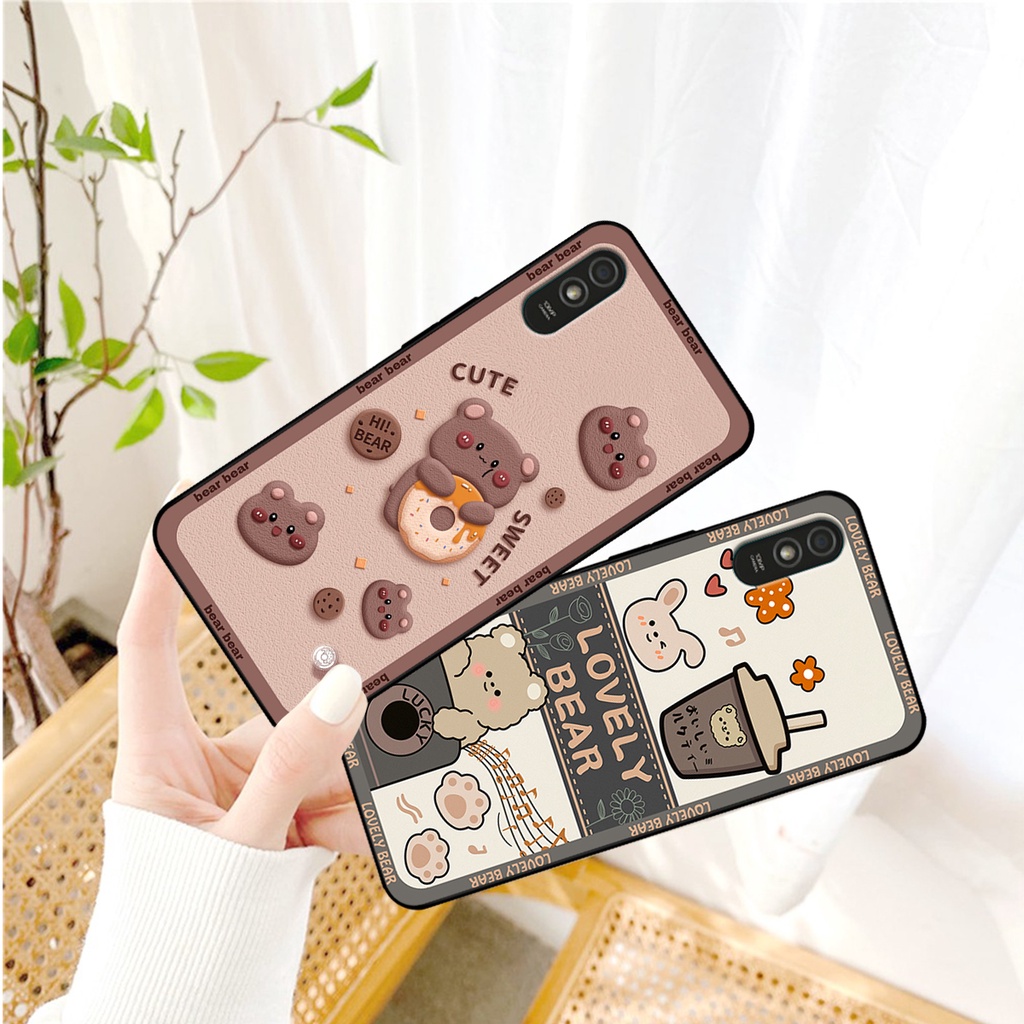 Ốp lưng Xiaomi Redmi 9A in hình gấu bear dễ thương, bền đẹp