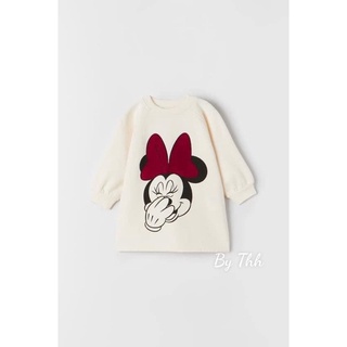 VB276 - VÁY NỈ BÉ MÀU BE MICKEY NƠ ĐỎ