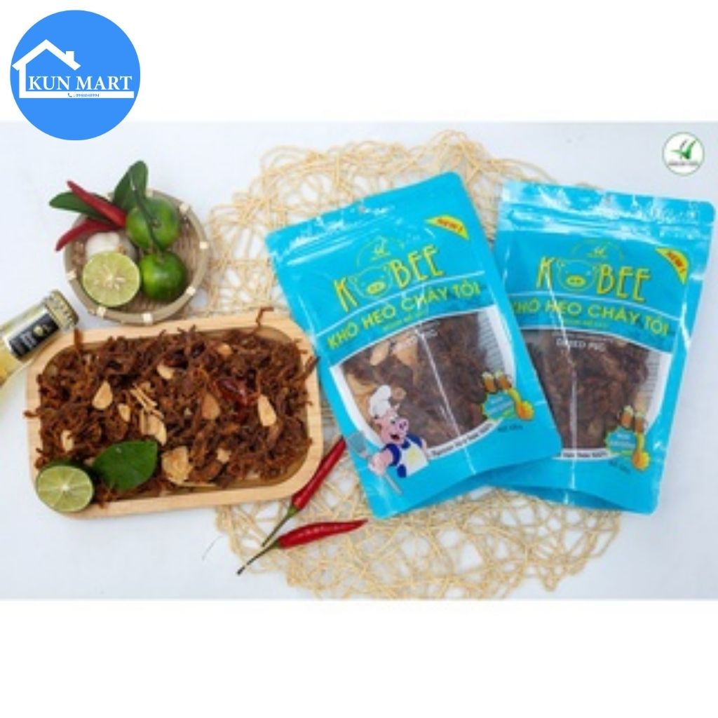 Khô heo  Khô heo cháy tỏi Kobee thơm ngon hấp dẫn 120g.