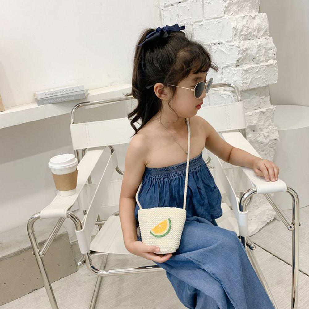 Túi Đeo Chéo Đan Rơm Hình Trái Cây/Hoa/Dâu Tây Dễ Thương Dành Cho Nữ