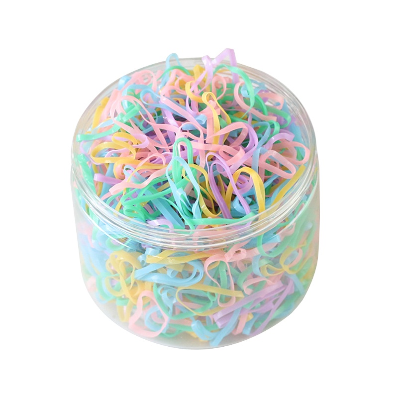 Hộp 1000 Dây Buộc Tóc Cao Su Mini Co Giãn Nhiều Màu Sắc Cho Bé Gái