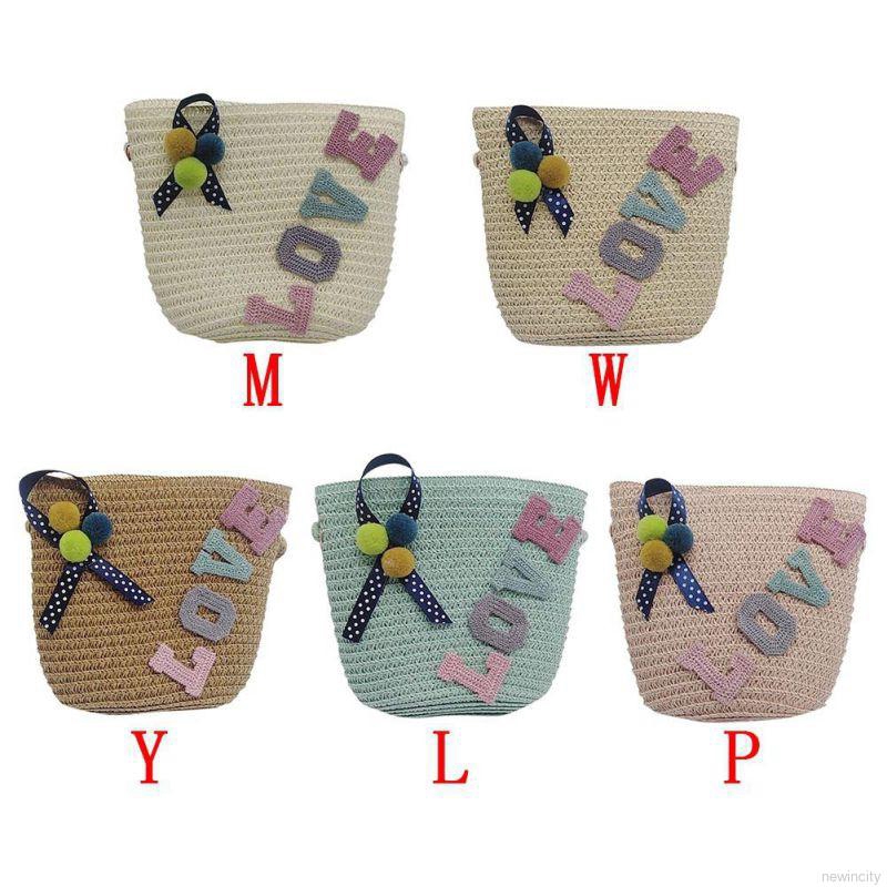 Túi đeo chéo thêu chữ kiểu Hàn Quốc cho bé gái