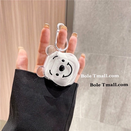 Vỏ Bảo Vệ Hộp Sạc Tai Nghe Bluetooth Airpods 1 2 3 PRO 3 Bằng TPU Màu Trong Suốt Hình Gấu Dễ Thương