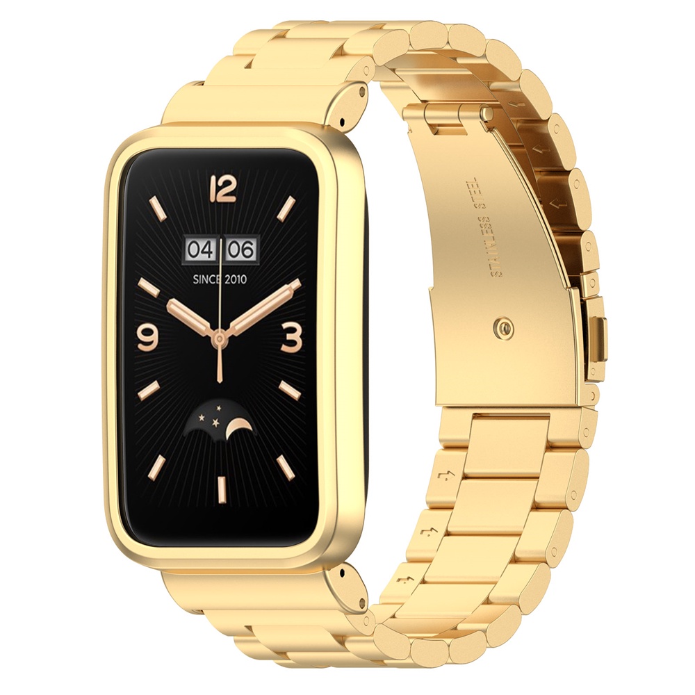Dây Đeo Thay Thế Chất Liệu Thép Không Gỉ Thiết Kế Dạng 3 Đầu Cho Xiaomi Mi Band 7 Pro