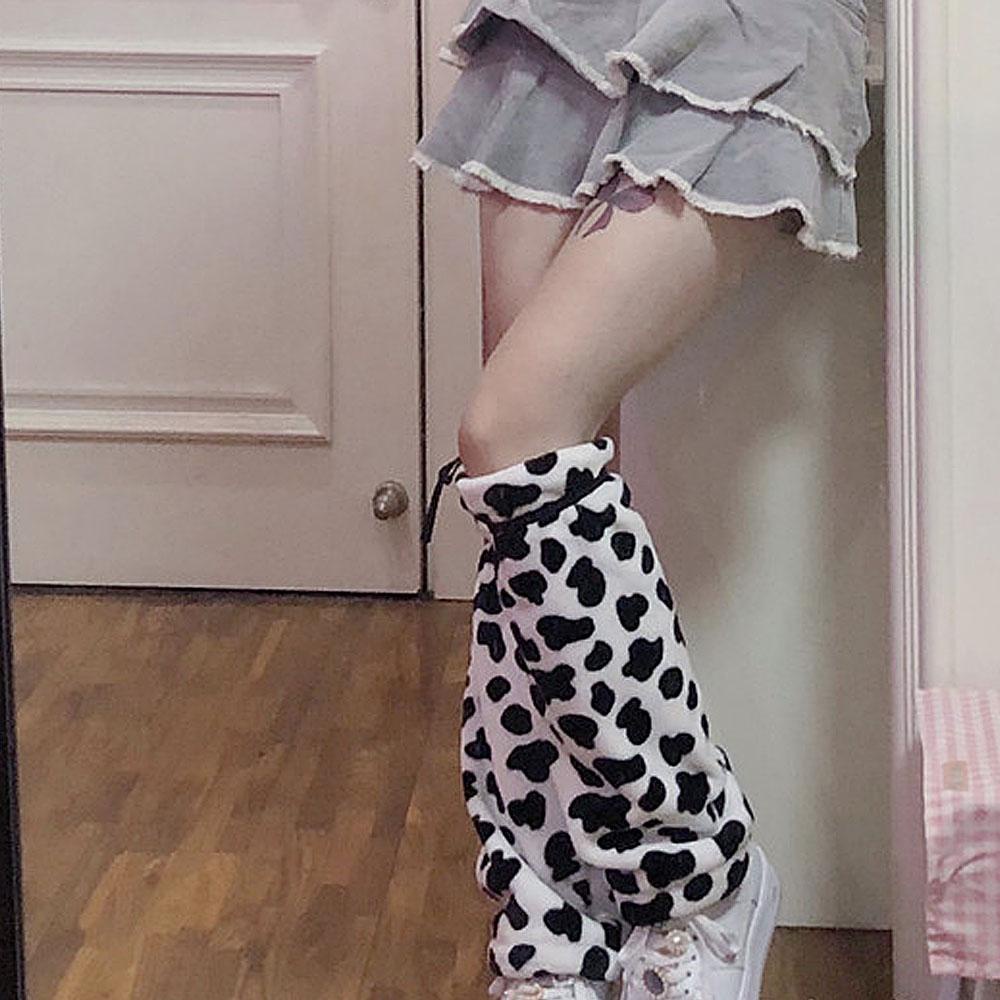 Vớ Giữ Ấm Chân Giữ Ấm Mùa Thu Đông In Hình Bò Sữa jk Lolita