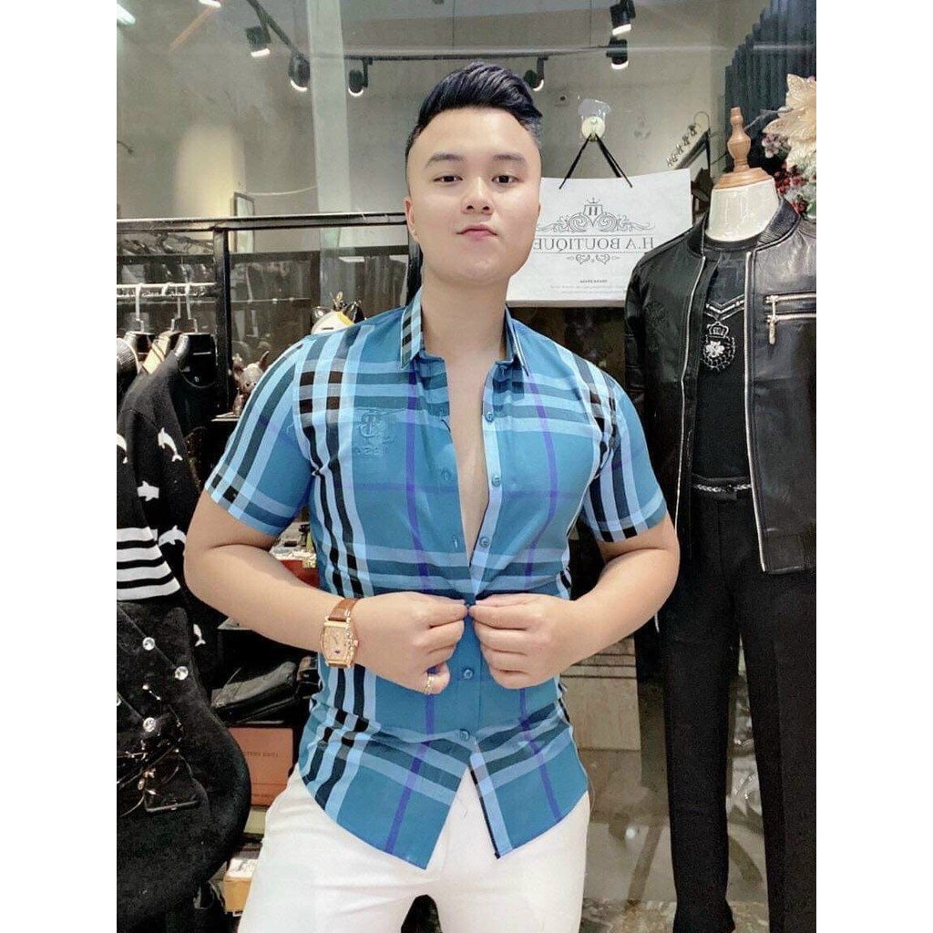Áo sơ mi nam cao cấp sơ mi BBR ngắn tay chuẩn đẹp vải mềm mịn chất lượng đẹp như hình