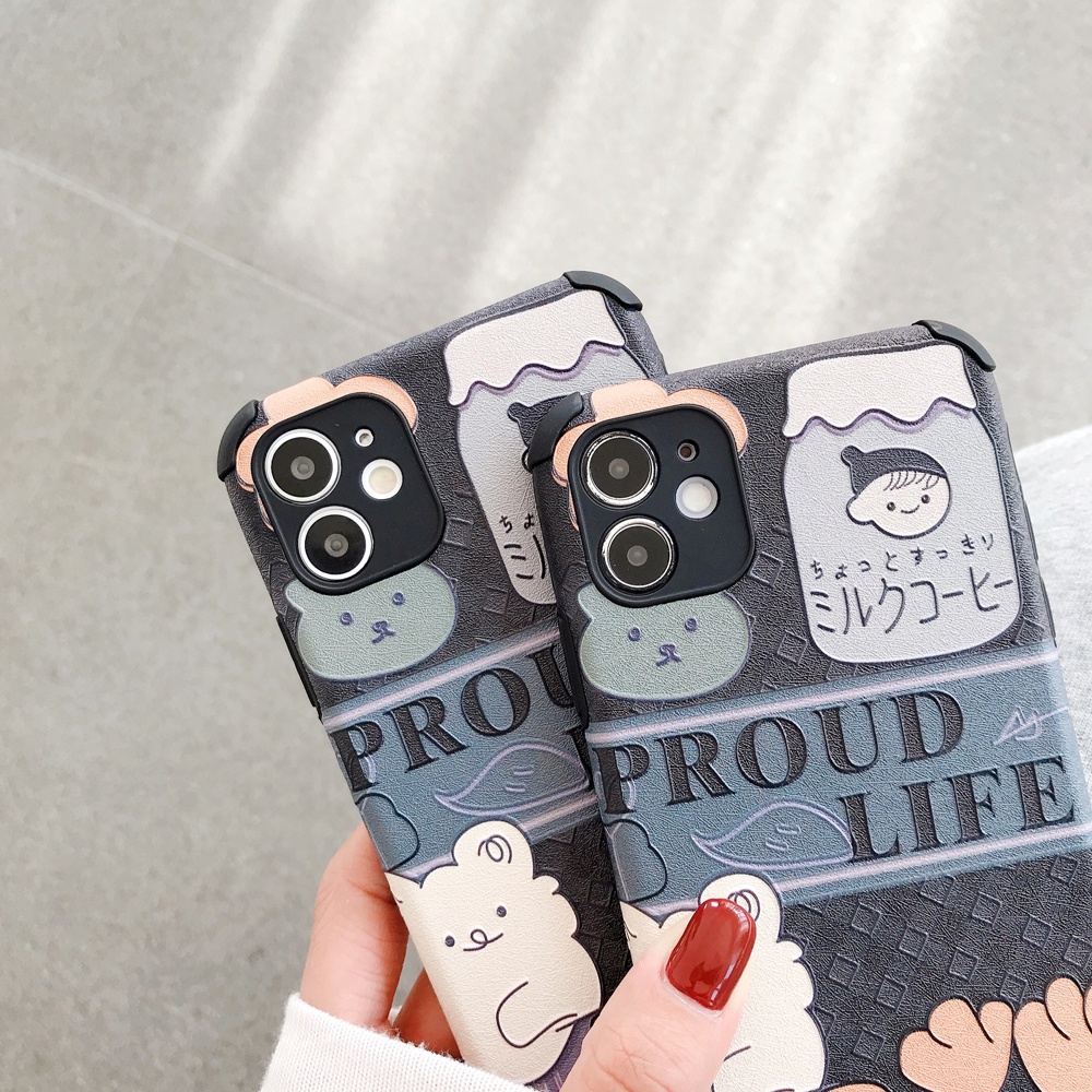 Ốp Điện Thoại Siêu Mỏng Chống Sốc Họa Tiết Gấu Hoạt Hình Cho Vivo Y20 Y30 Y52s S9 Y97 Z3 Y81 Luxury Shockproof Ultra-thin Matte Silk Pattern Cartoon Bear Phone Case