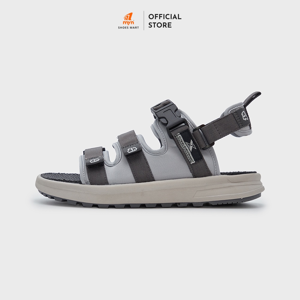 Sandal ZX Unisex xăng đan 3 quai 3823 All Grey quai hậu tháo rời đế EVA 3 lớp chống trơn