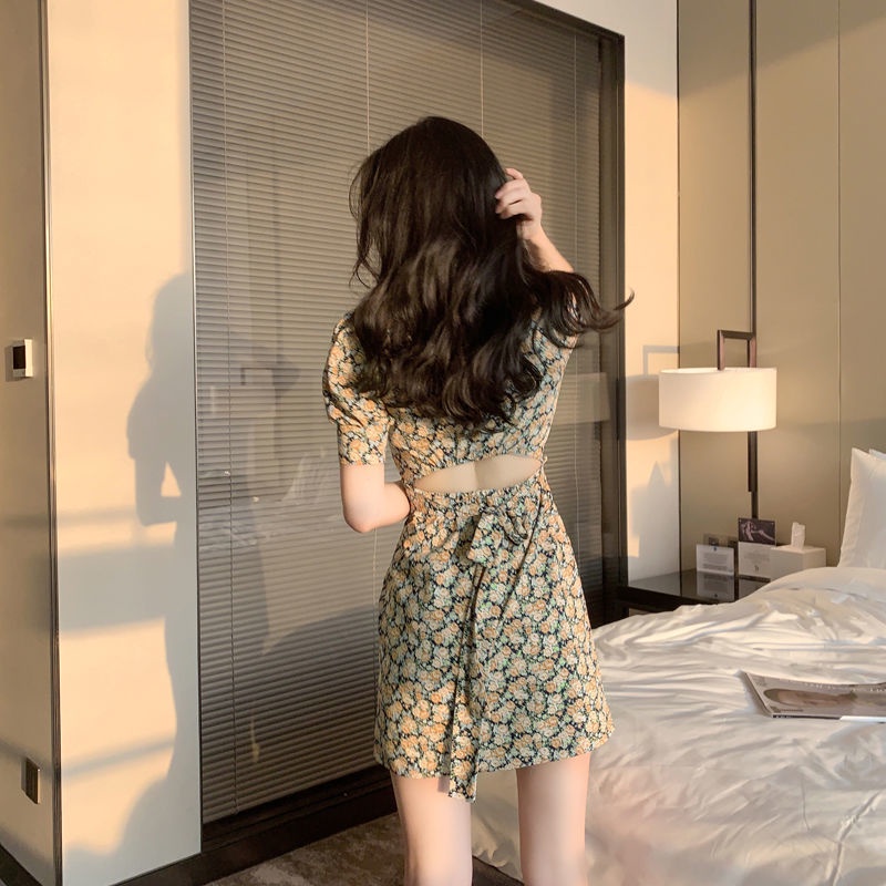 Đầm Hoa Cổ Yếm Phong Cách Hàn Quốc Thời Trang Cho Nữ