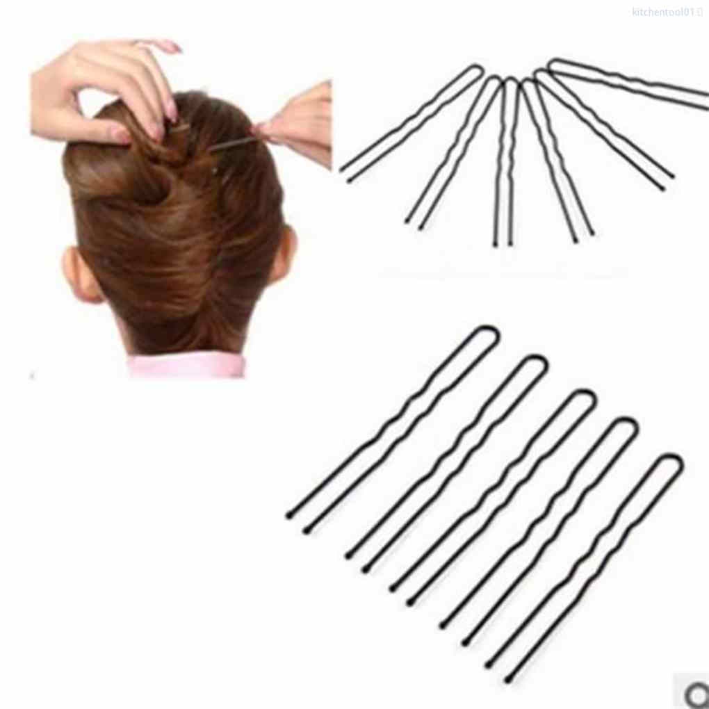 Set 30 kẹp tóc kim loại hình chữ U màu đen DIY
