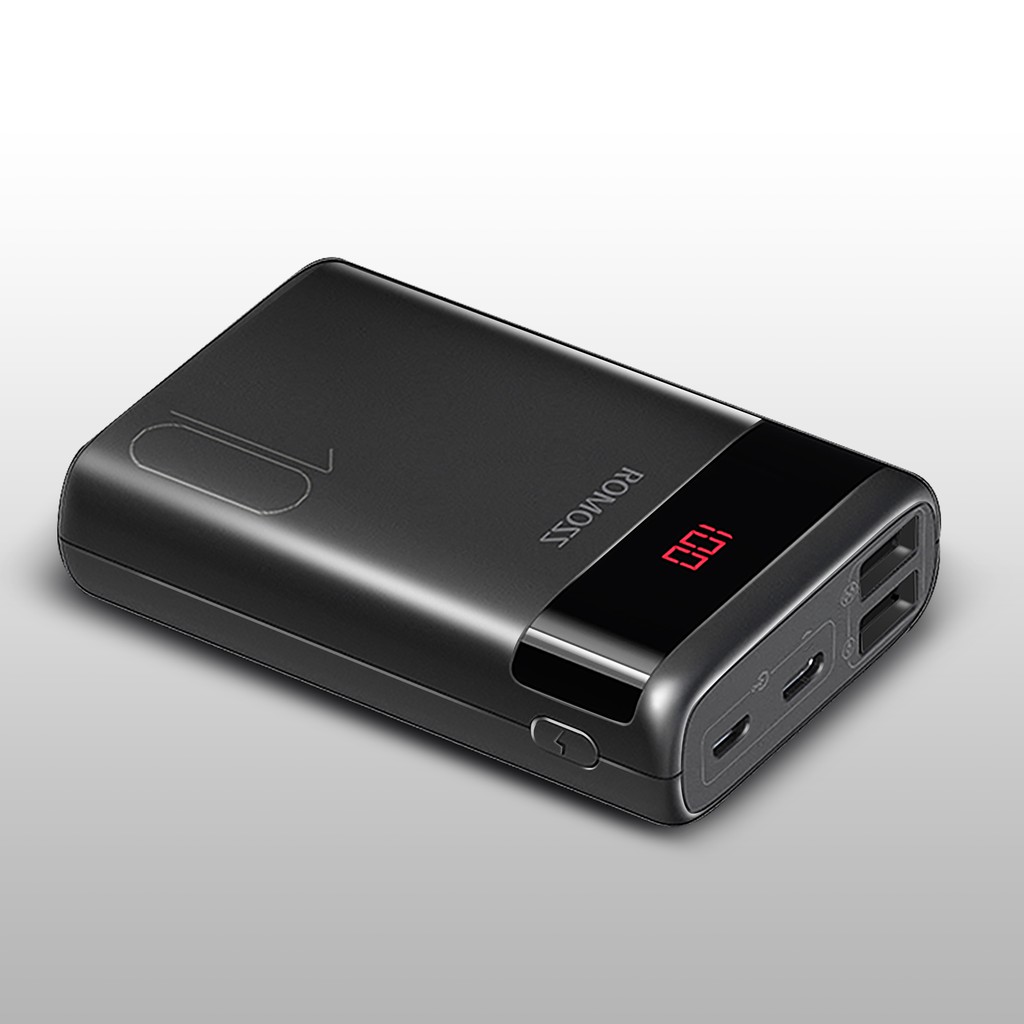 Sạc dự phòng ROMOSS Ares 10 10000mAh 2 đầu vào có màn hình LED dễ cất vừa vặn