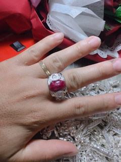 Nhẫn nam bạc ngọc ruby