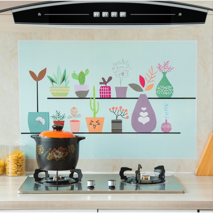 Combo 2 Miếng Giấy Dán Bếp Hoạt Hình Cao Cấp