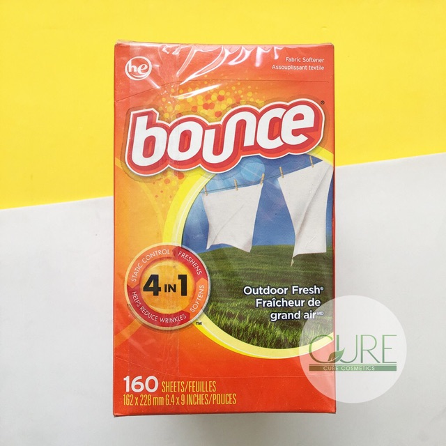 Giấy thơm quần áo Bounce USA 4 in 1 Outdoor Fresh 160 tờ