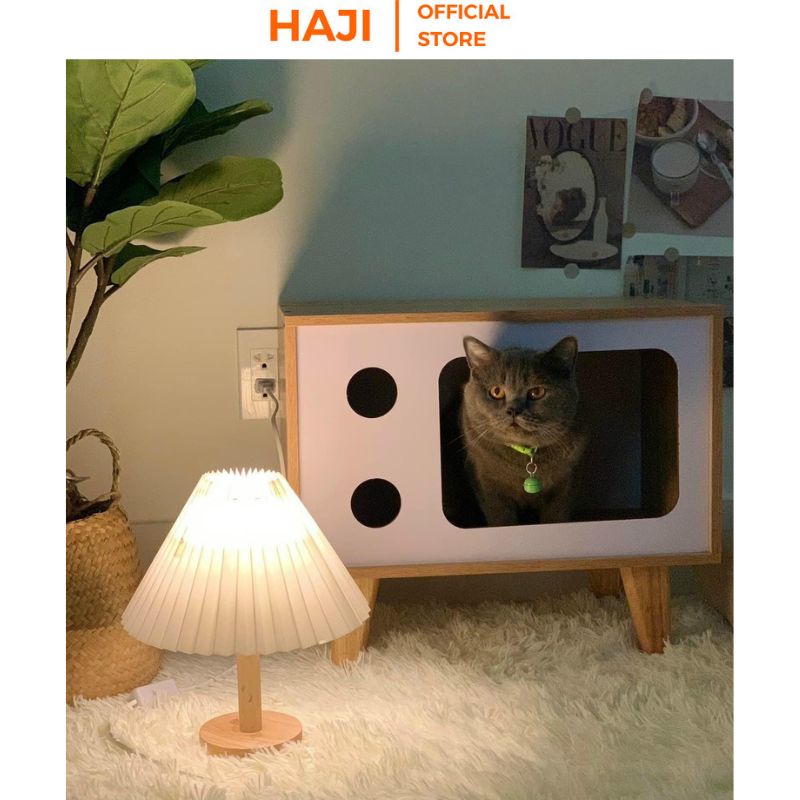 Chuồng mèo HAJI gỗ MDF chống ẩm kiểu dáng xinh xắn A210