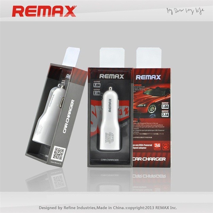 Sạc Điện Thoại Xe Hơi 2 USB Remax Cao Cấp